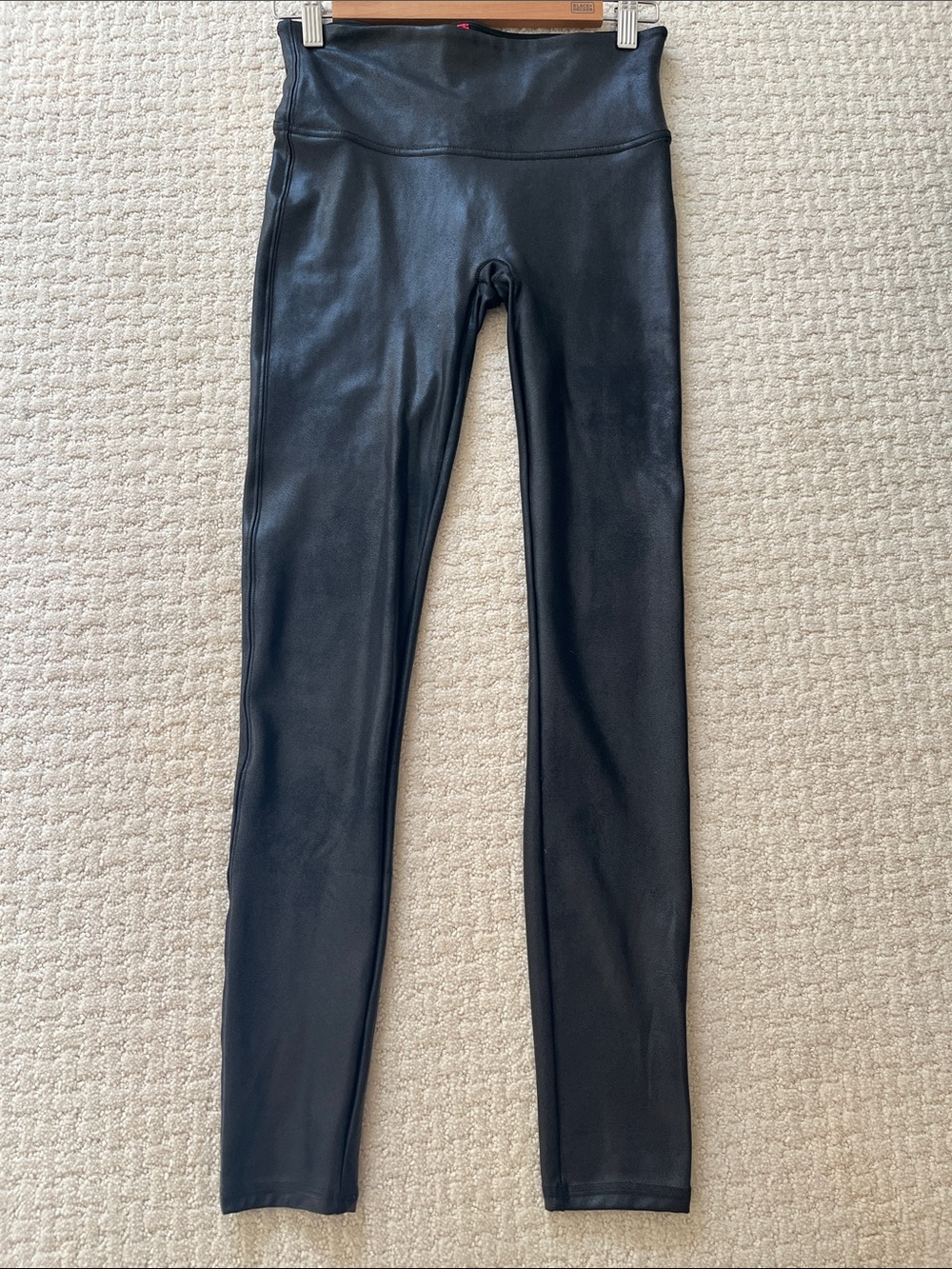 SPANX Black Faux Leather High-Waist Leggings